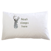 Personalized Stag Head Pillow Case